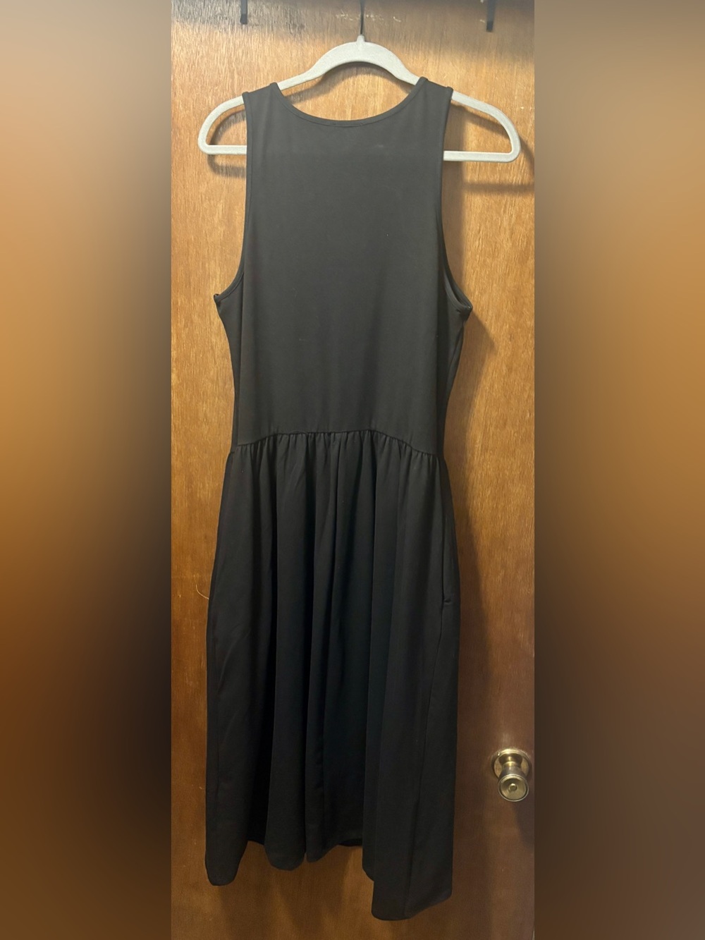 Scoop Stretch Cotton Blend Midi Basque Dress With Pockets - Size Large - NWOT - Picture 6 of 8
